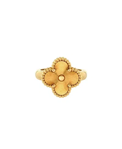 Pre-owned Pre-owned Van Cleef & Arpels  Van Cleef & Arpels Vintage Alhambra Ring Guilloche 18k Gold