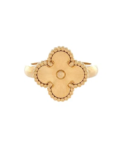 Pre-owned Pre-owned Van Cleef & Arpels  Van Cleef & Arpels Vintage Alhambra Ring Guilloche 18k Gold