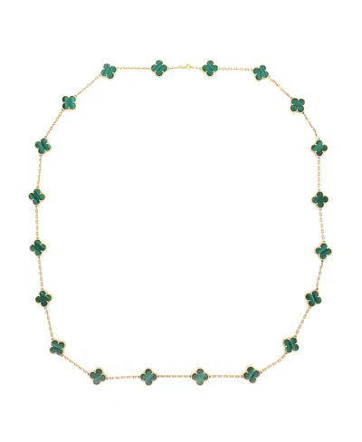 Pre-owned Pre-owned Van Cleef & Arpels  Van Cleef & Arpels Vintage-like Alhambra 20 Motifs Necklace 18k Gold And Malachite, 34"