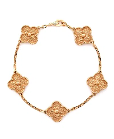 Pre-owned Pre-owned Van Cleef & Arpels  Van Cleef & Arpels Vintage-like Alhambra 5 Motifs Bracelet 18k Rose Gold In Pink