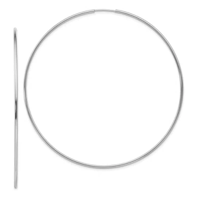 Pre-owned Precious 14k Gold Polished Endless Tube Hoop Earrings Tf799