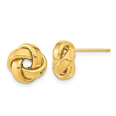 Pre-owned Precious 14k Polished Love Knot Post Earrings Tl1057 In Yellow