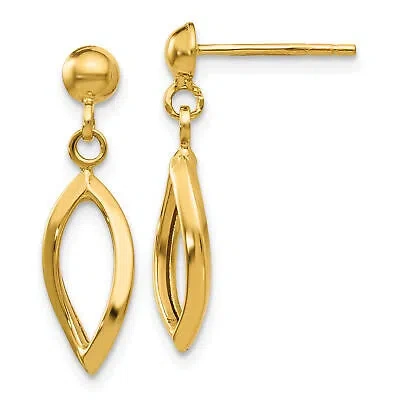 Pre-owned Precious 14k Post Dangle Earrings Tl899 In Gold