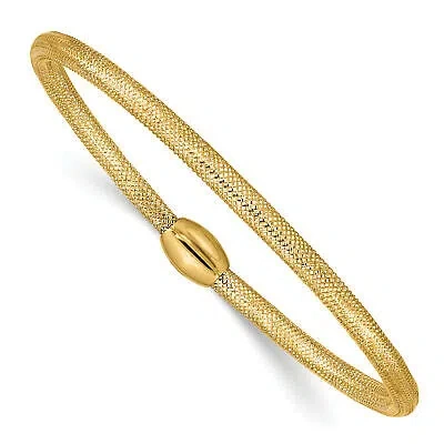 Pre-owned Precious 14k Stretch Mesh Bracelet Sf2746 In Gold