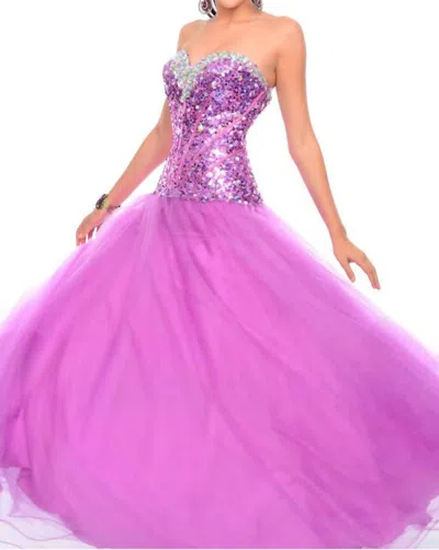 Precious Formals Fully-sequined Corset Ballgown In Orchid In Purple