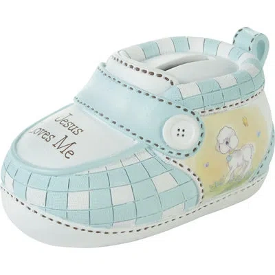 Precious Moments 236404 Jesus Loves Me Blue Bootie Ceramic Bank