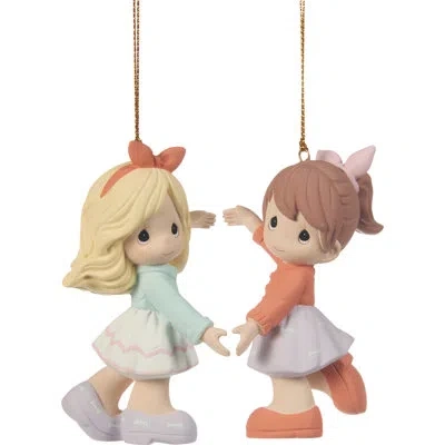 Precious Moments Best Friends Making A Heart 2-piece Ornament Set 3.71 Inch In Multi