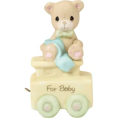 Precious Moments Birthday Train Baby Bear Caboose Figurine 2.68 Inch In Yellow