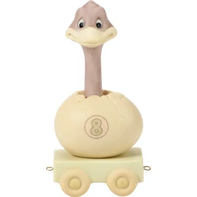 Precious Moments Birthday Train Ostrich In Egg Age 8 Figurine 4.53 Inch In Yellow