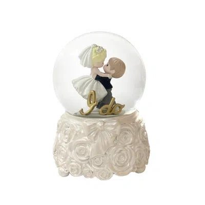 Precious Moments Bride And Groom I Do Wedding Musical Snow Globe Waterball 5.6 Inch In Neutral