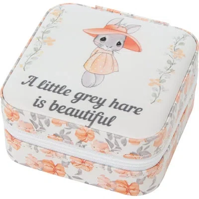 Precious Moments Bunny Little Grey Hare Is Beautiful Travel Jewelry Box 3.9 Inch In Orange