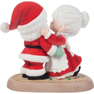 Precious Moments Christmas Santa And Mrs. Claus Kissing Figurine 5.75 Inch In Red
