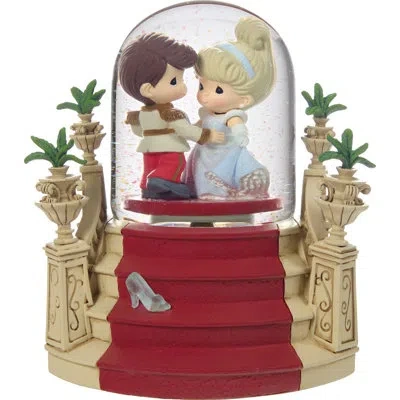 Precious Moments Cinderella And The Prince Dancing Rotating Musical Snow Globe Waterball 6.5 Inch In Multi