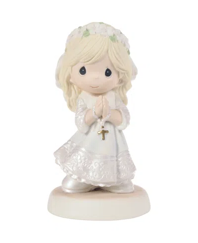 Precious Moments Communion Blonde Girl Figurine In Brown