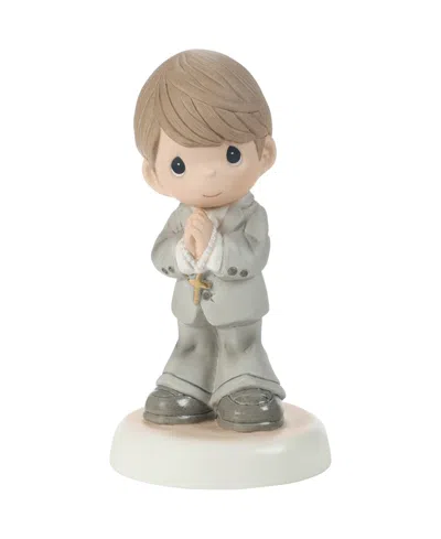 Precious Moments Communion Brunette Boy Fig In Gray