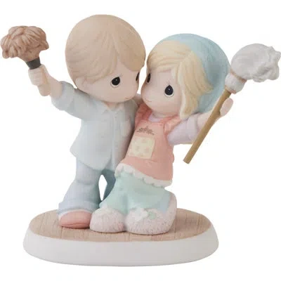 Precious Moments Couple Dancing While Cleaning Figurine 5.59 Inch In Multi