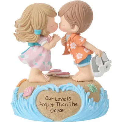 Precious Moments Couple Kissing On The Beach Musical Figurine 5.25 Inch In Multi