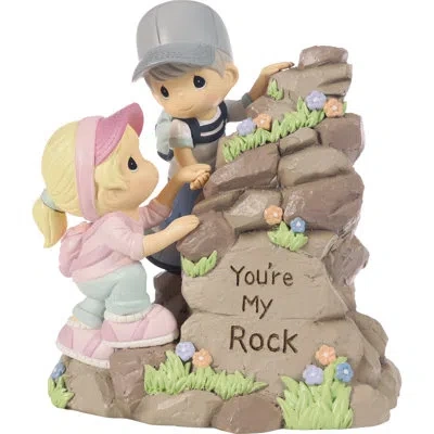 Precious Moments Couple Rock Climbing You're My Rock Musical Figurine 5.5 Inch In Brown