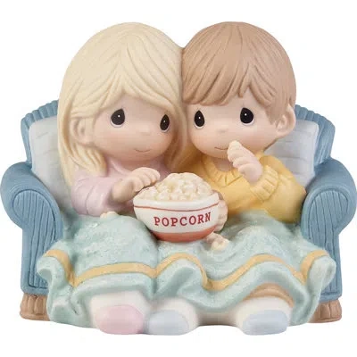 Precious Moments Couple Sharing A Bowl Of Popcorn Figurine 4.33 Inch In Multi