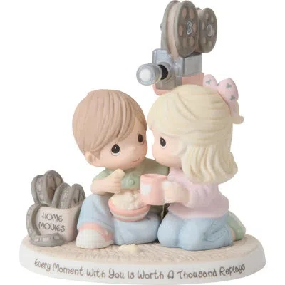 Precious Moments Couple Watching Home Movies Figurine 6 Inch In Multi