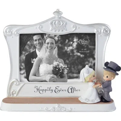 Precious Moments Disney Bride And Groom With Mickey Ears Photo Picture Frame In White