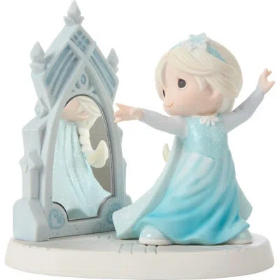 Precious Moments Disney Frozen Elsa Posing With Mirror Figurine 6.25 Inch In Blue