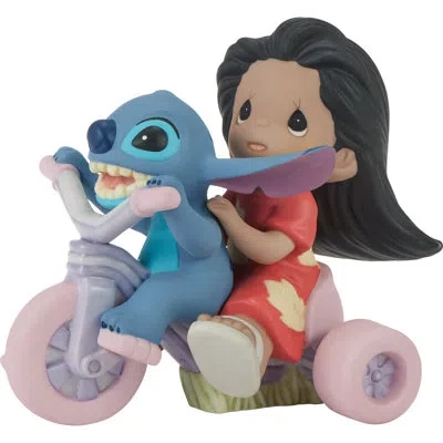 Precious Moments Disney Lilo And Stitch Riding A Tricycle Figurine 4.54 Inch In Multi