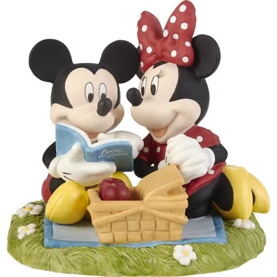 Precious Moments Disney Mickey Mouse And Minnie Mouse Life With You Is Always A Picnic Bisque Porcelain Figurine