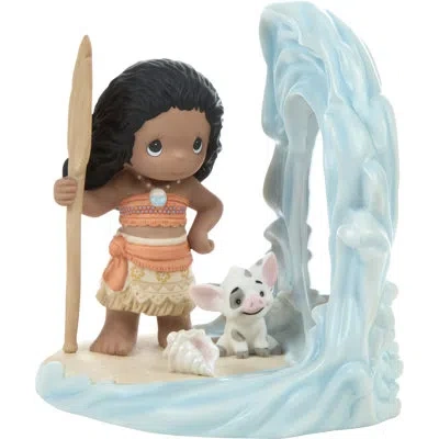Precious Moments Disney Moana With Mirror And Pua Figurine 6 Inch In Blue