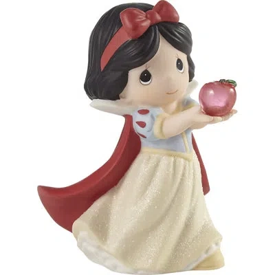 Precious Moments Disney Snow White, And So The Fairy Tale Begins  Figurine In Blue;black;red;yellow