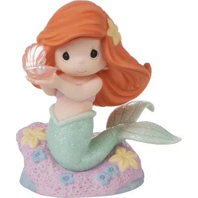 Precious Moments Disney The Little Mermaid Ariel Holding A Pink Shell Figurine 4.8 Inch In Multi
