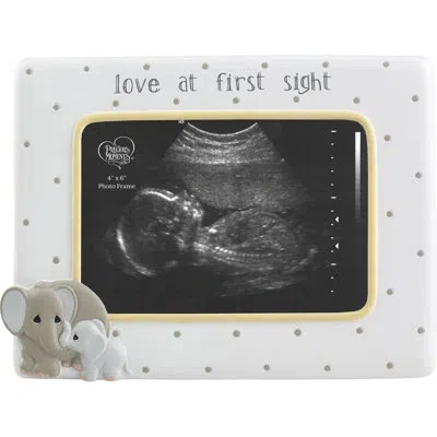 Precious Moments Elephant Love At First Sight Ultrasound Picture Frame In White;gray