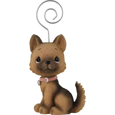 Precious Moments German Shepherd Photo Holder Figurine In Brown,black,pink