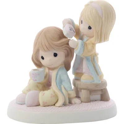 Precious Moments Girl Brushing Mom's Hair Figurine 5.71 Inch In Multi