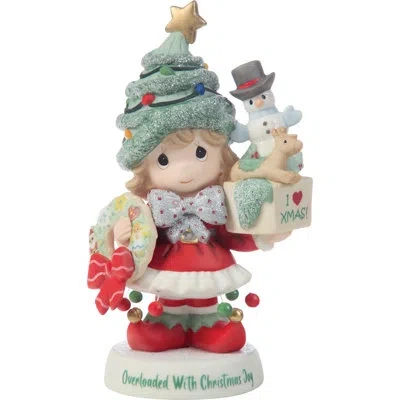 Precious Moments Girl Overloaded With Christmas Joy Figurine 5.8 Inch In Multi