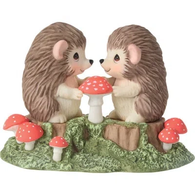 Precious Moments Hedgehog Couple With Mushrooms Figurine 3.87 Inch In Brown