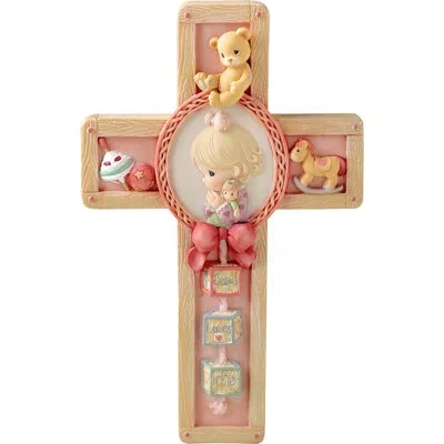 Precious Moments Jesus Loves Me Girl Praying Wall Cross 7.68 Inch In Multi