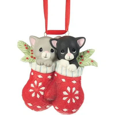 Precious Moments Kittens In Mittens Christmas Ornament 3.35 Inch In Red