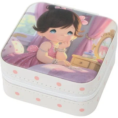 Precious Moments Little Girl Travel In Pink Dress Travel Jewelry 3.9 Inch In Multi
