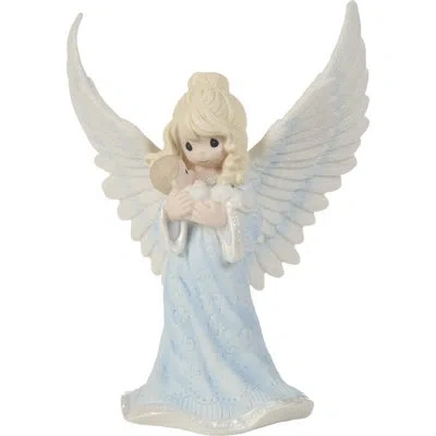Precious Moments May God Send His Angels To Watch You And Guide You Figurine In Blue;white