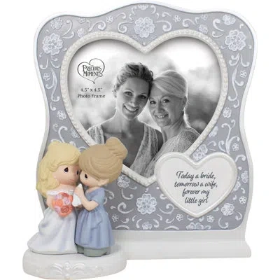 Precious Moments Mother And Bride Heart Wedding Sculpted Photo Picture Frame In Gray
