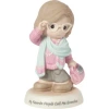 Precious Moments My Favorite People Call Me Grandma Bisque Porcelain Figurine 183008 In Pink
