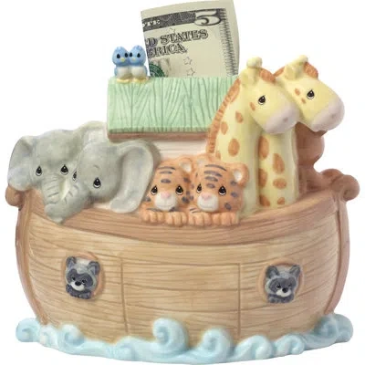 Precious Moments Noah's Ark Piggy Bank In Yellow