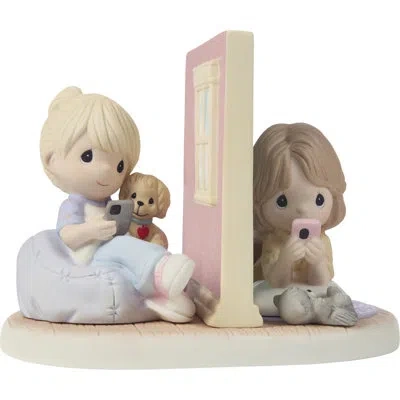 Precious Moments Our Friendship Feels Like You're Always Right Here With Me Figurine In Blue;white;yellow;pink