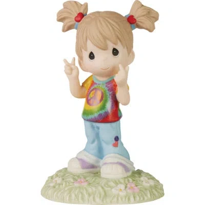 Precious Moments Peace And Love Hippie-inspired Girl Figurine 5.51 Inch In Multi