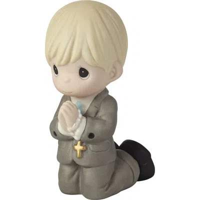 Precious Moments Remembrance Of My First Communion Boy Bisque Porcelain Figurine In Beige,gray