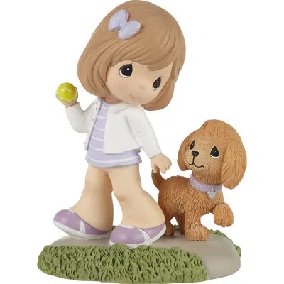 Precious Moments Retriever Figurine In Brown,beige,green,blue