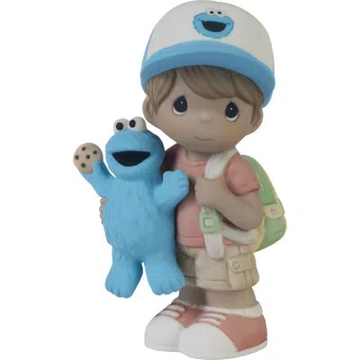Precious Moments Sesame Street I'm Your Biggest Fan Blond Boy Figurine In Brown