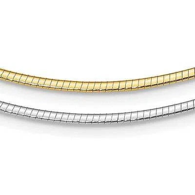 Pre-owned Precious Sterling Silver Gold-plated 2mm Reversible 16" Cubetto Chain With 2" Extension