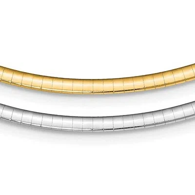 Pre-owned Precious Sterling Silver Gold-plated 3mm Reversible 16" Cubetto Chain With 2" Extension